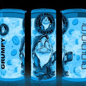 Glow in the Dark Grumpy Before My Coffee Dwarf Cup Mug Tumbler